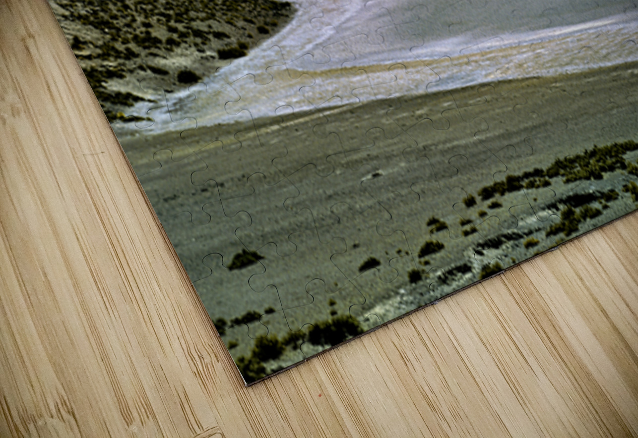 Scenic desert lake with white shore and rocky mountains. Marco Brivio Puzzle