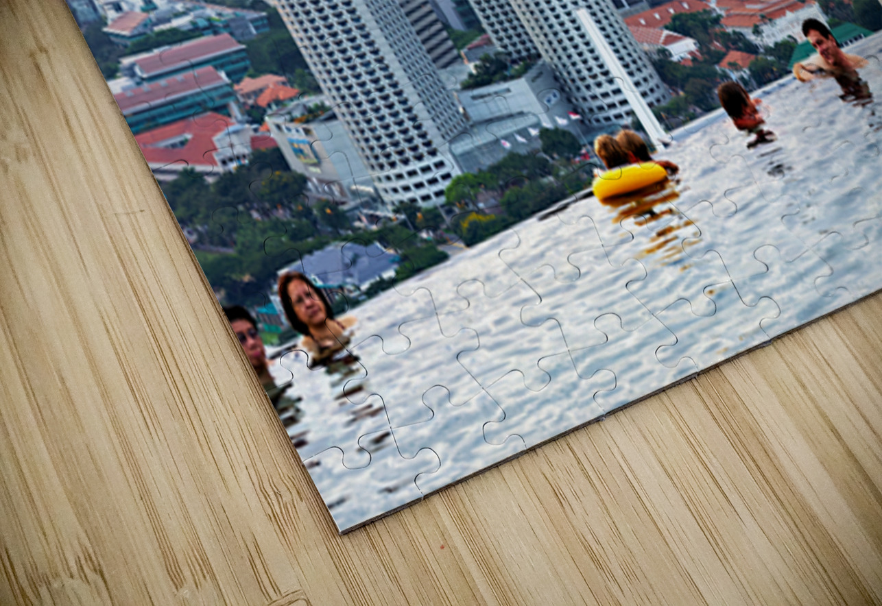 Visitors enjoy the Infinity Pool at Marina Bay Sands Marco Brivio Puzzle
