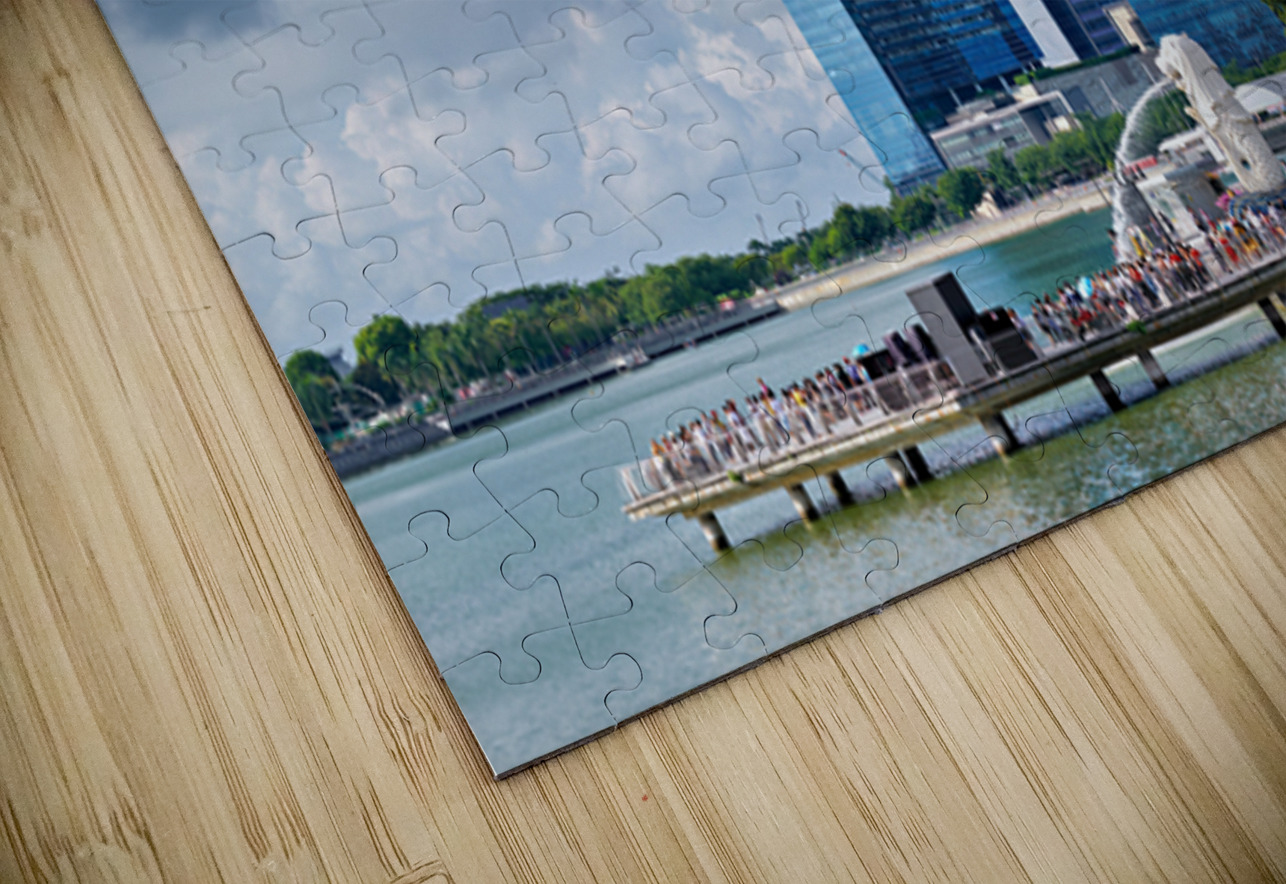 People are walking near a bridge in Singapores financial distri Marco Brivio Puzzle