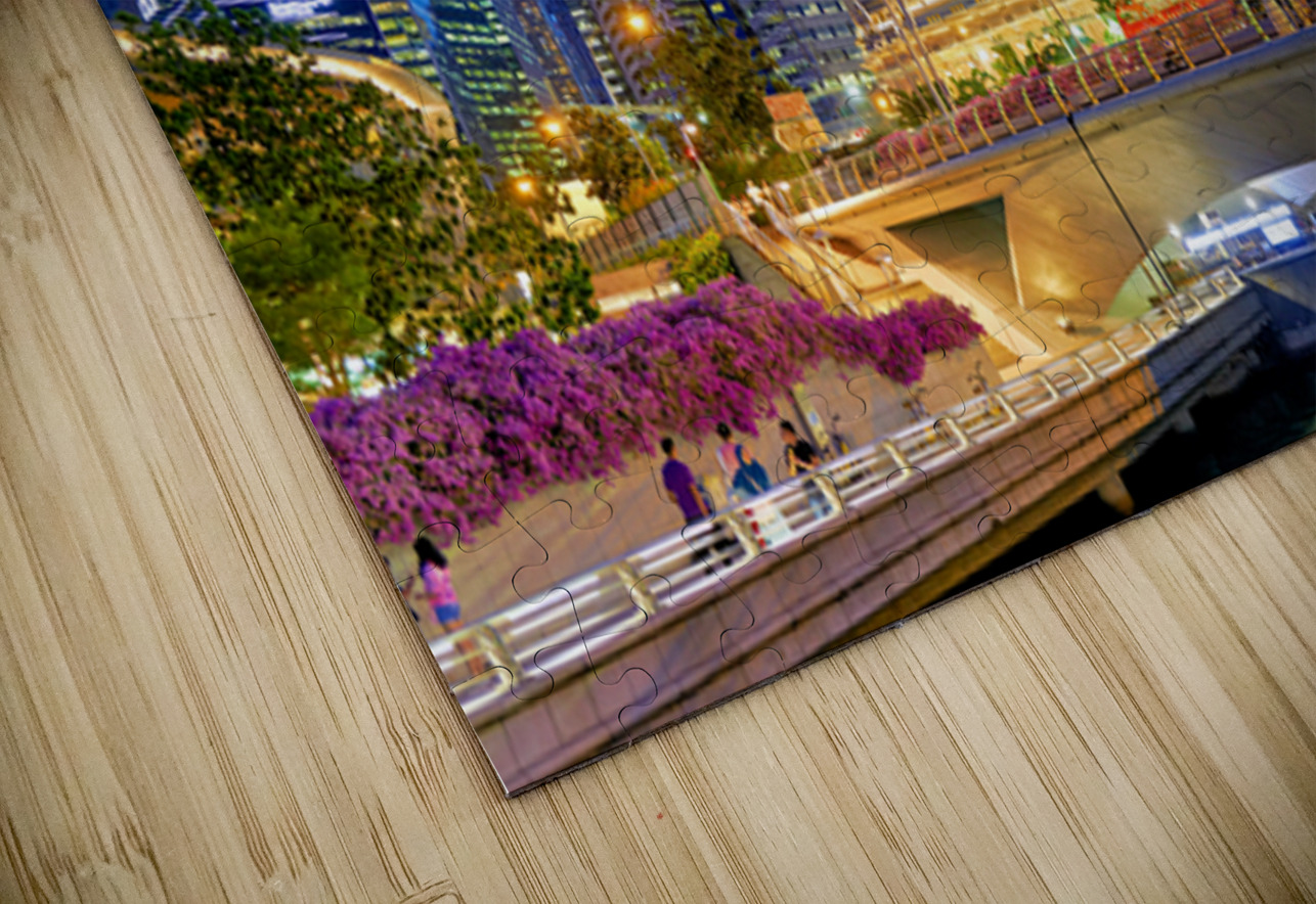 People walk by the waterfront in Marina Bay during sunset in Sin Marco Brivio Puzzle