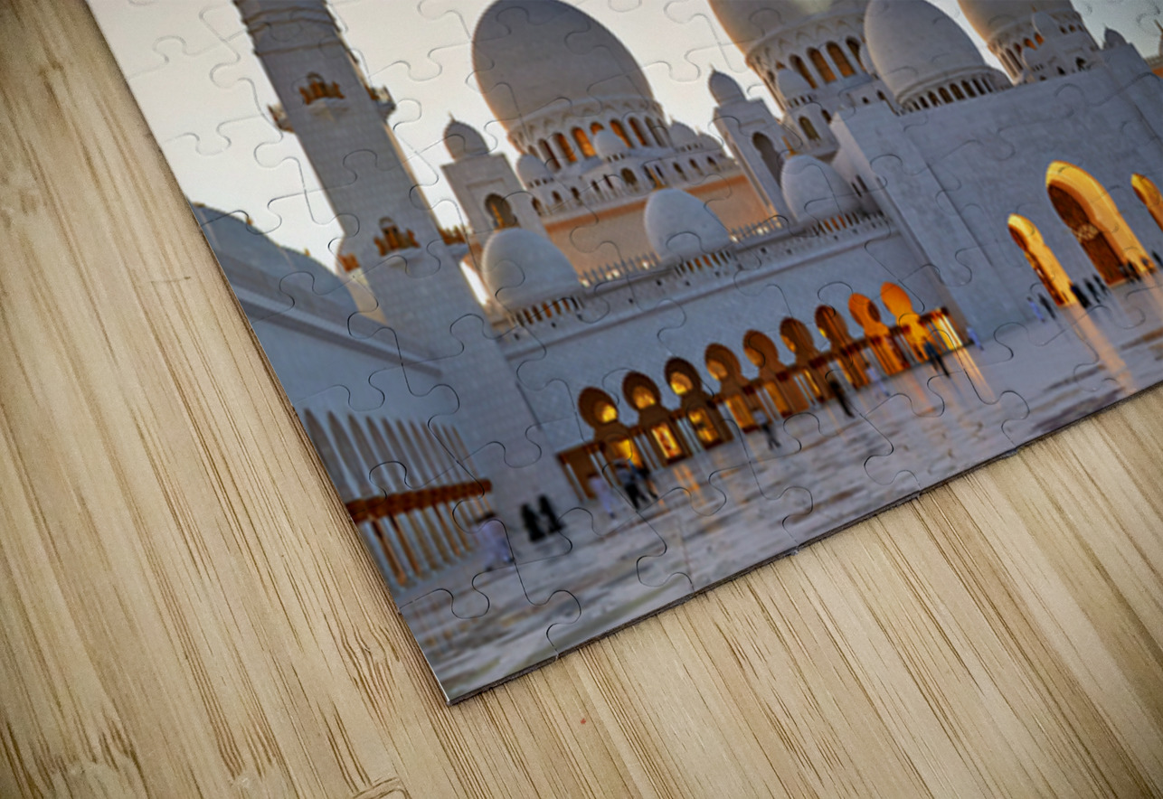 Visiting Sheikh Zayed Grand Mosque in Abu Dhabi at dusk Marco Brivio Puzzle