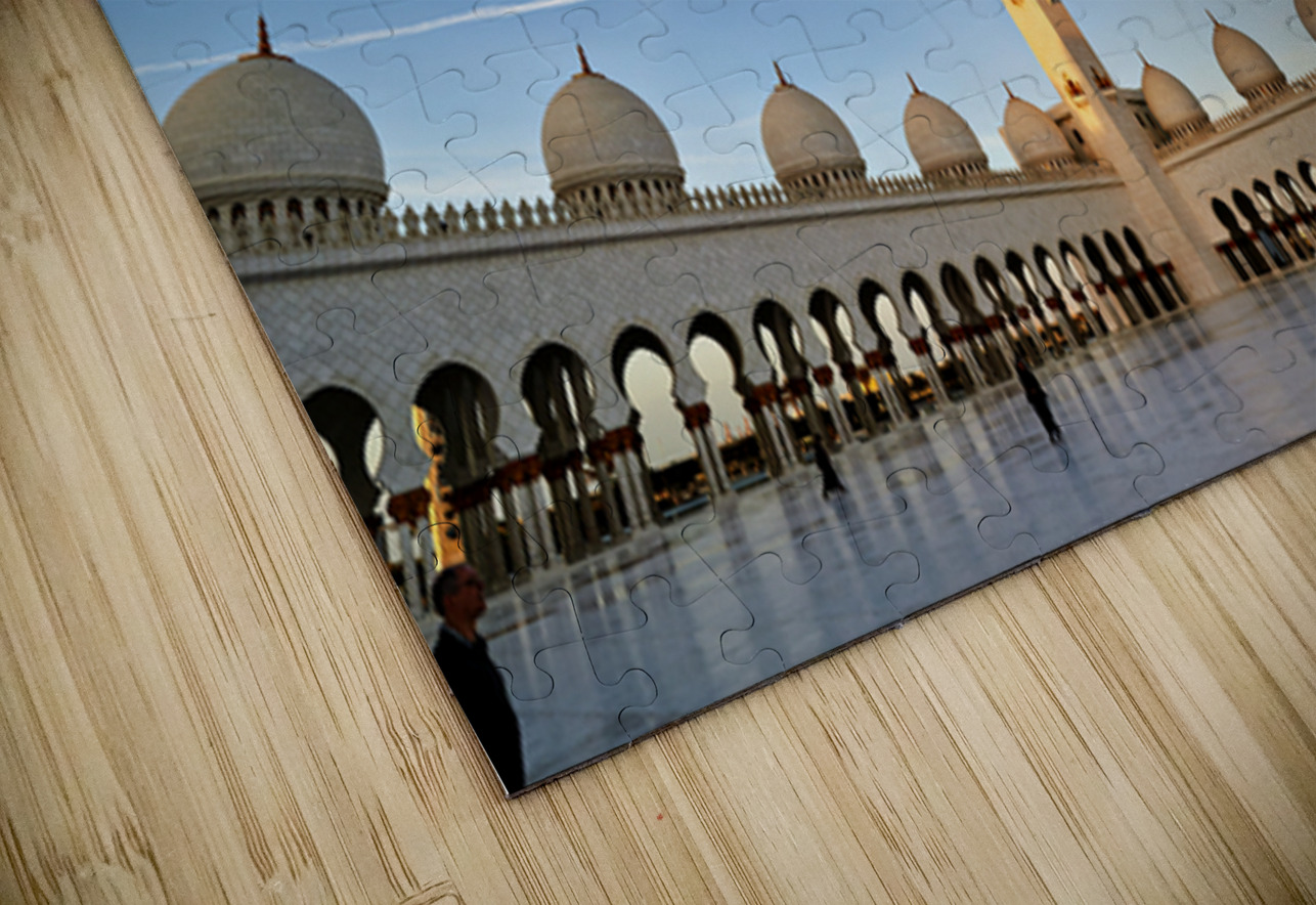 Visit to Sheikh Zayed Grand Mosque in Abu Dhabi at sunset Marco Brivio Puzzle