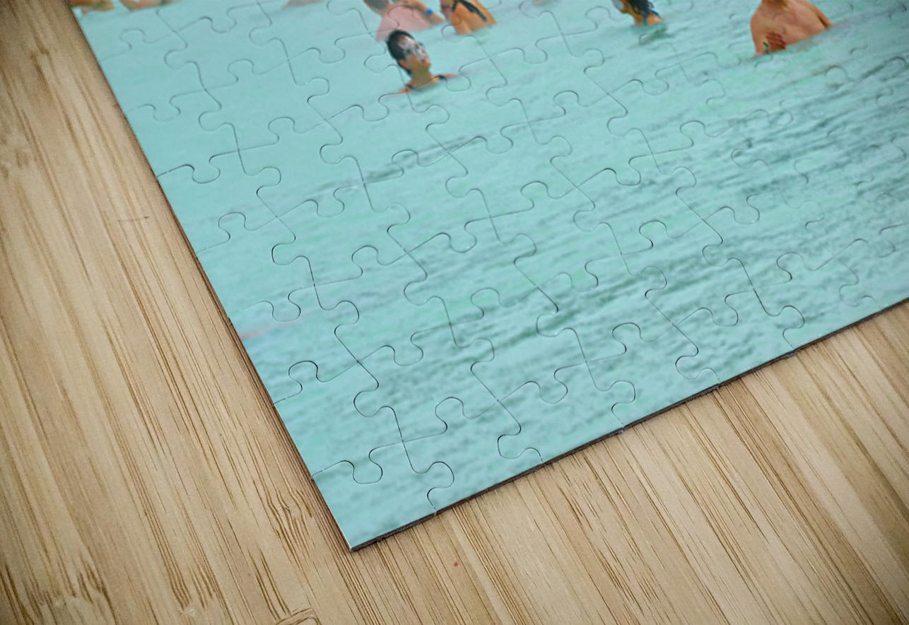 Visitors enjoy Grindaviks blue lagoon spa by day Marco Brivio Puzzle