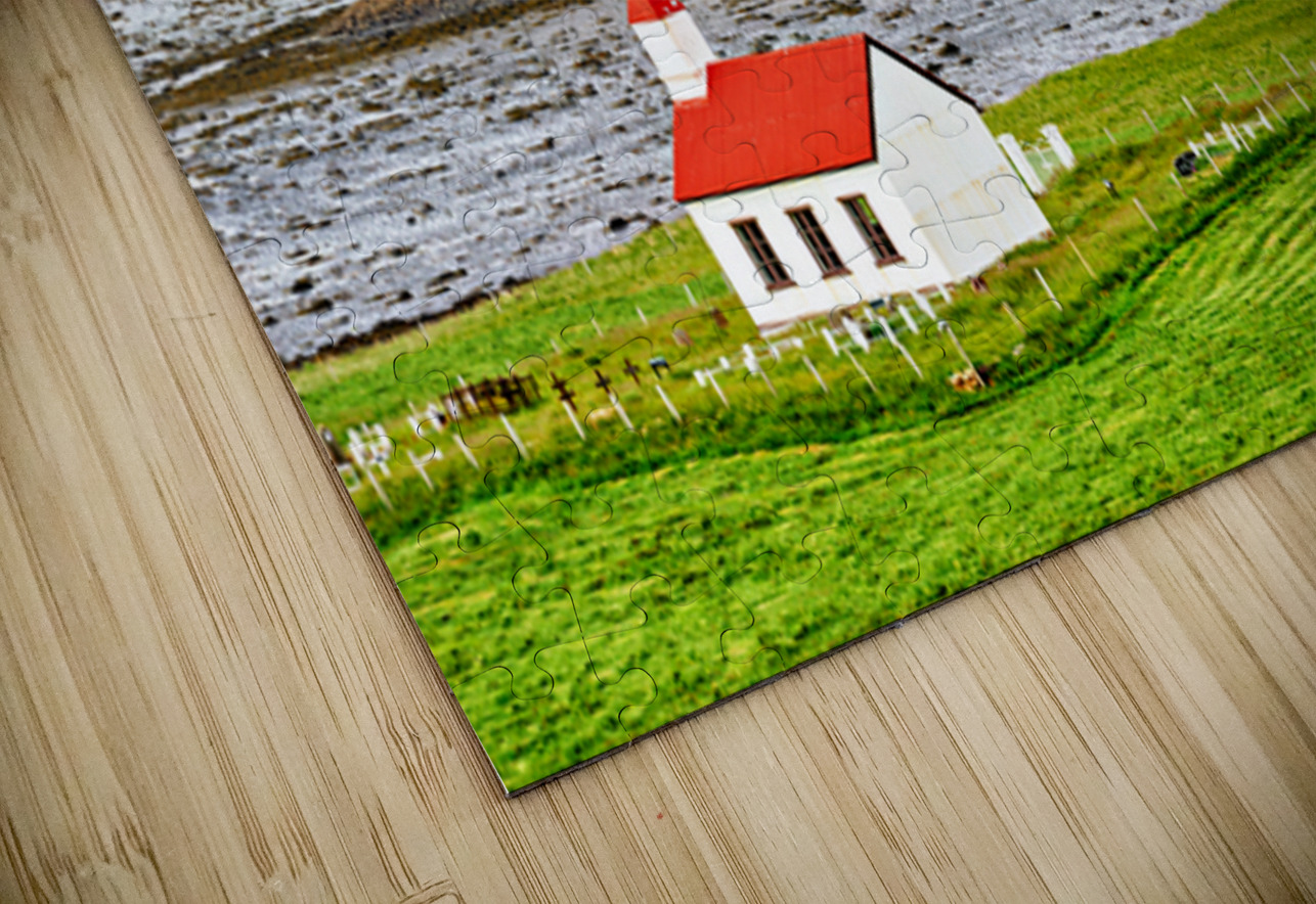 Church stands in western fjords of Iceland near the sea Marco Brivio Puzzle