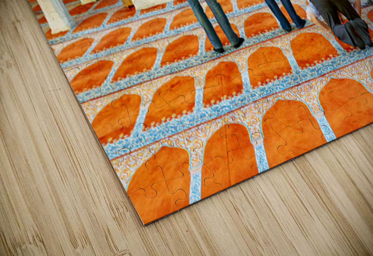 People pray inside Suleymaniye Mosque in Istanbul Turkey Marco Brivio Puzzle