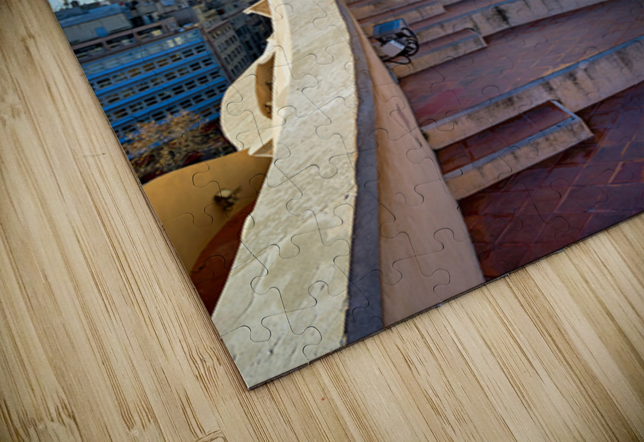 Rooftop views of Casa Mila in sunny Barcelona Marco Brivio Puzzle