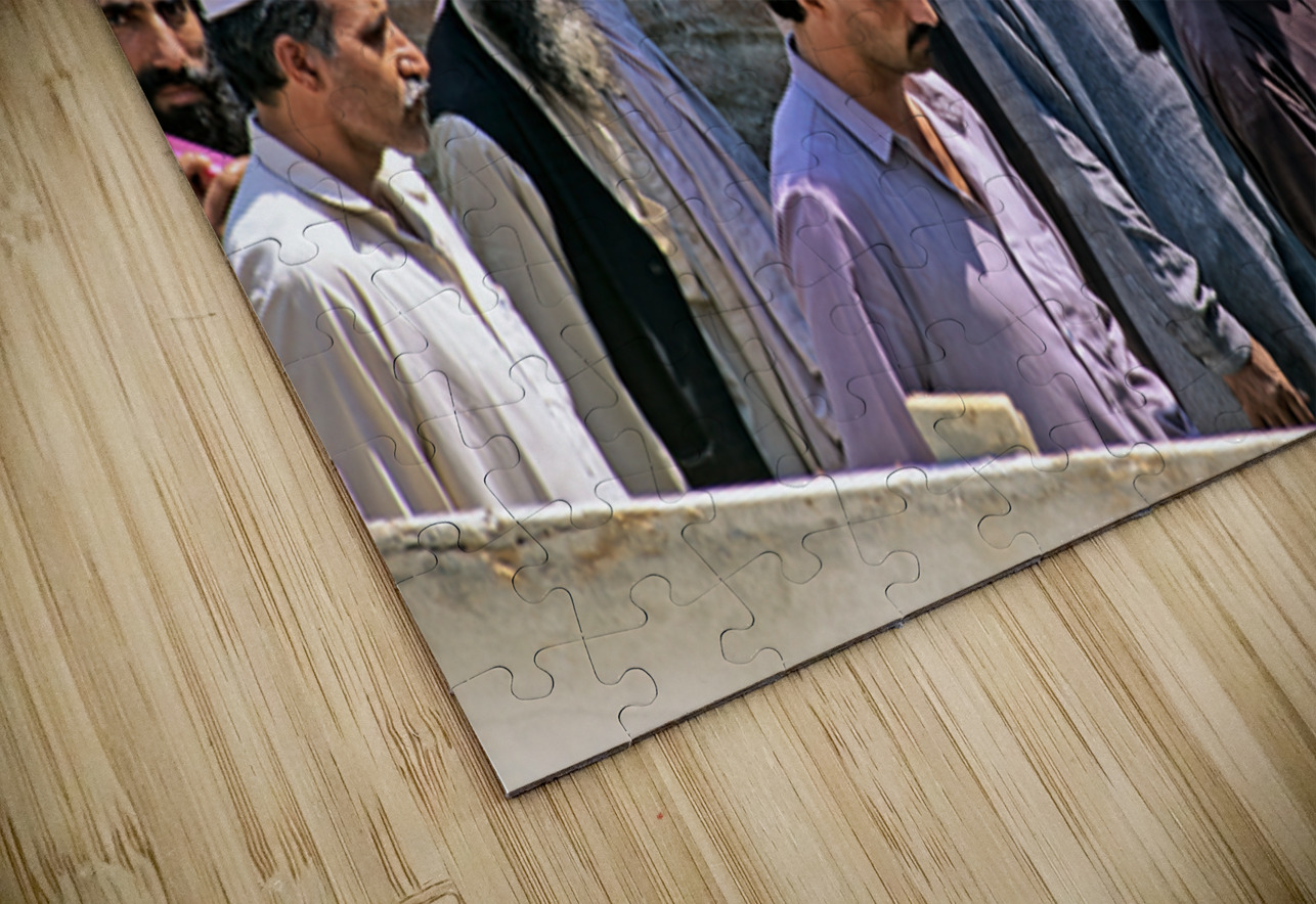 Men heading to work in Peshawar streets during morning hours Marco Brivio Puzzle