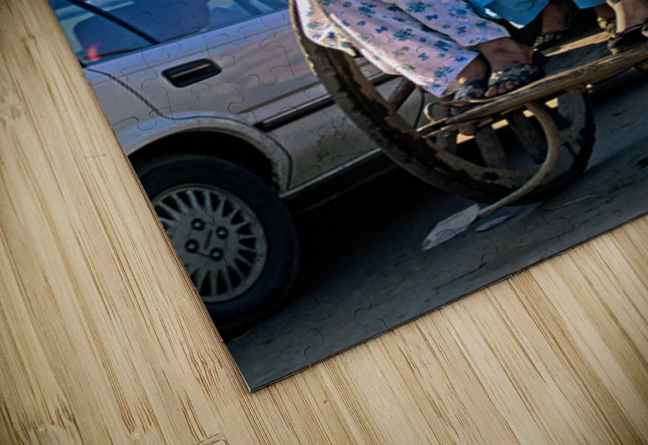 Family travels on rickshaw in busy Lahore streets Marco Brivio Puzzle