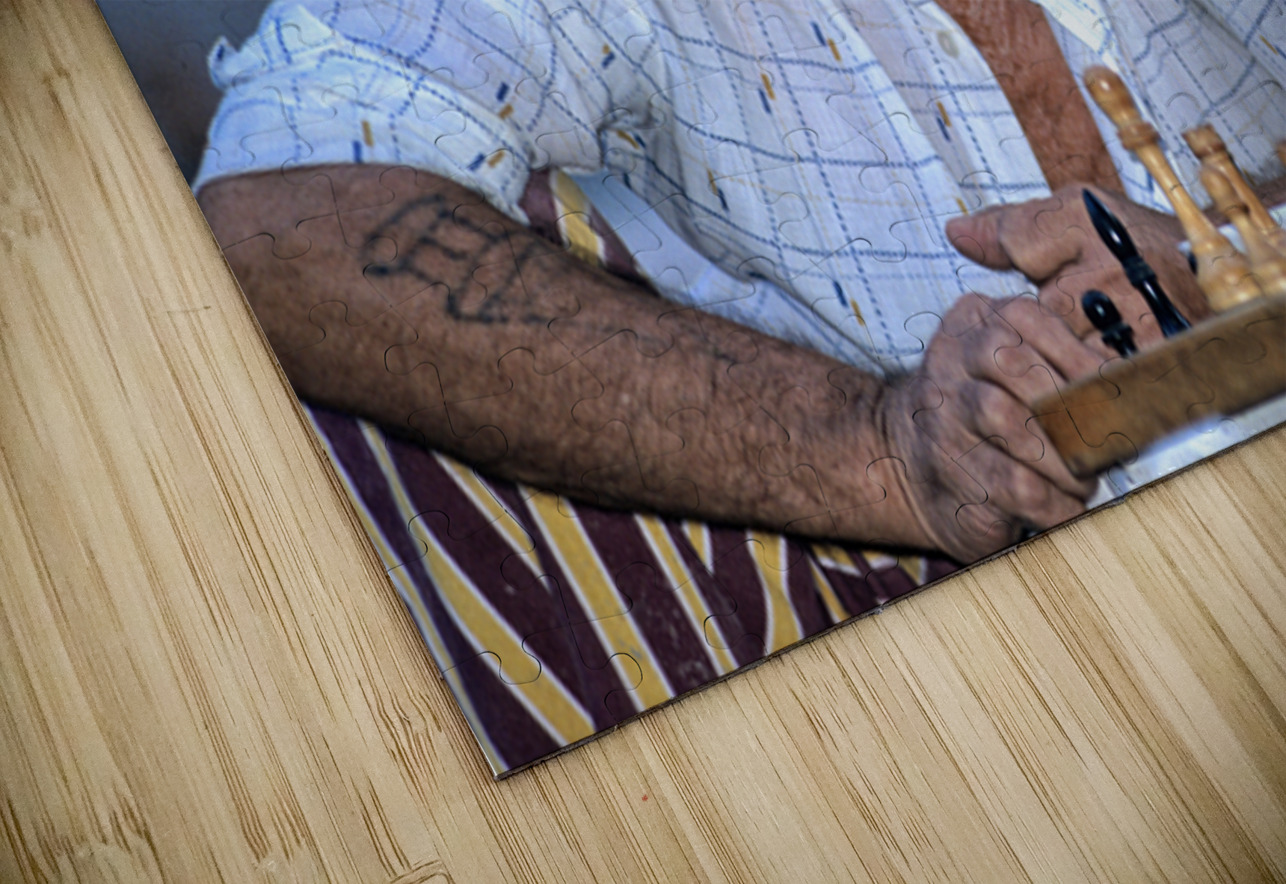 Elderly man plays chess in Bukhara Uzbekistan Marco Brivio Puzzle