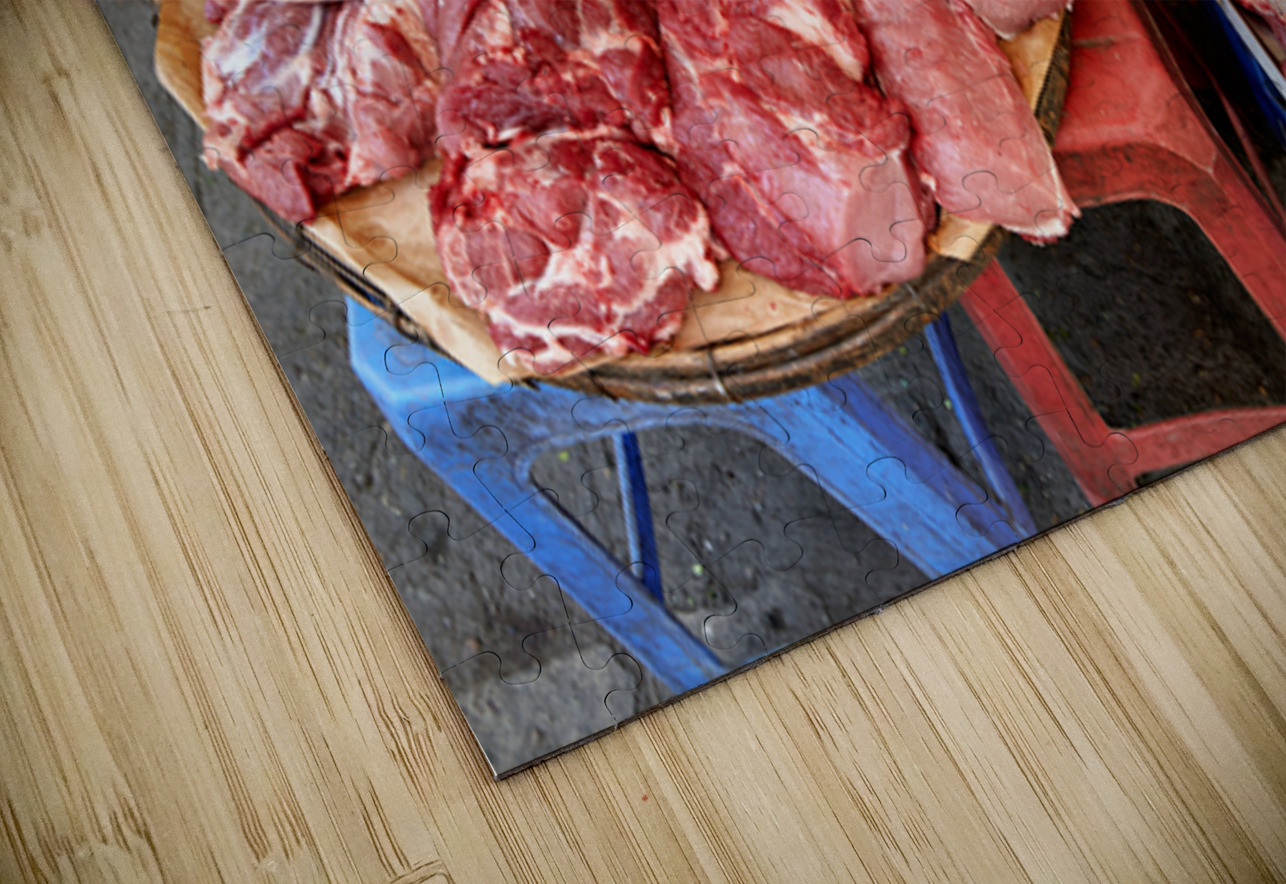 Fresh meat sold in Hanoi market during daytime Marco Brivio Puzzle