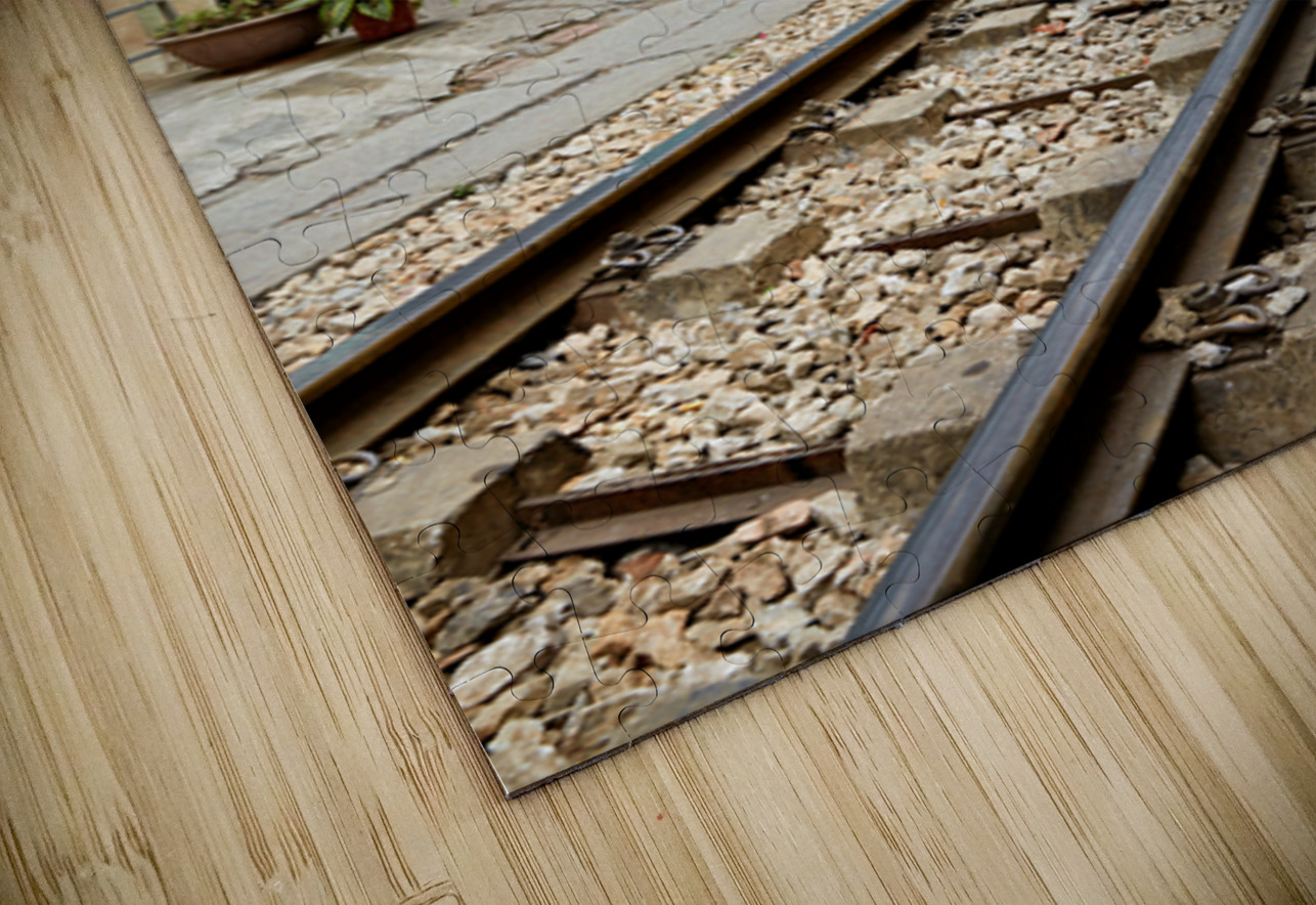 Locals near train tracks in Ho Chi Minh City Vietnam Marco Brivio Puzzle