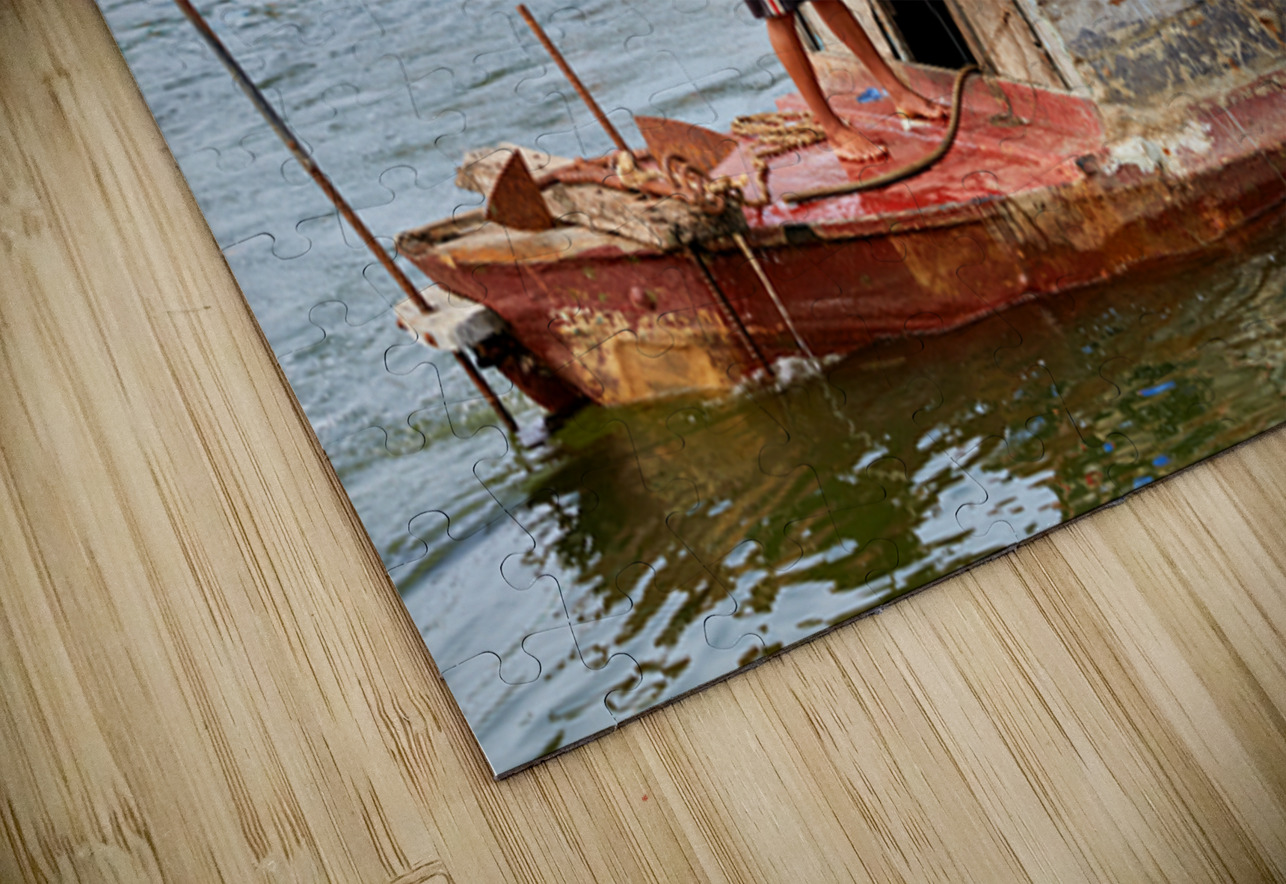 Fishing boat on water in Phu Quoc Vietnam during the day Marco Brivio Puzzle