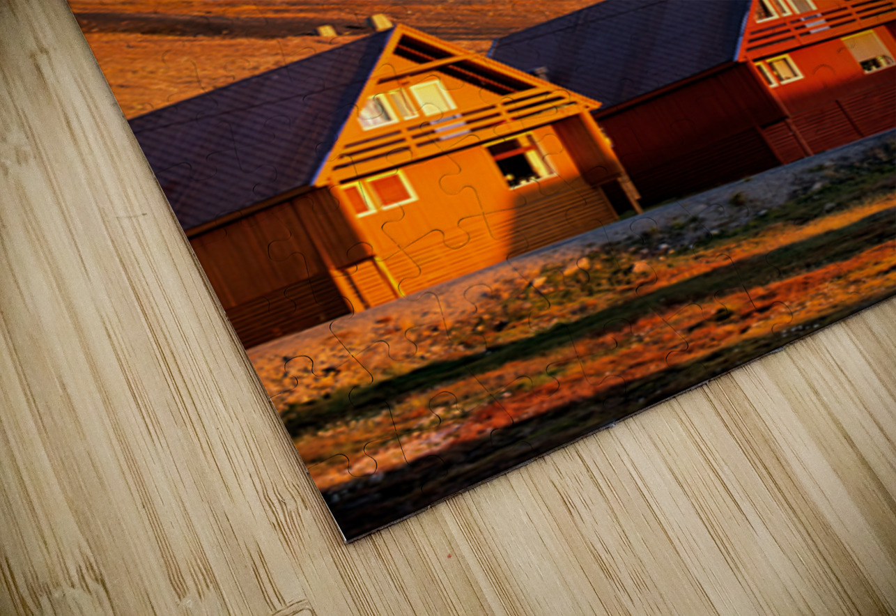 Colorful houses under a mountain in Longyearbyen Svalbard Marco Brivio Puzzle