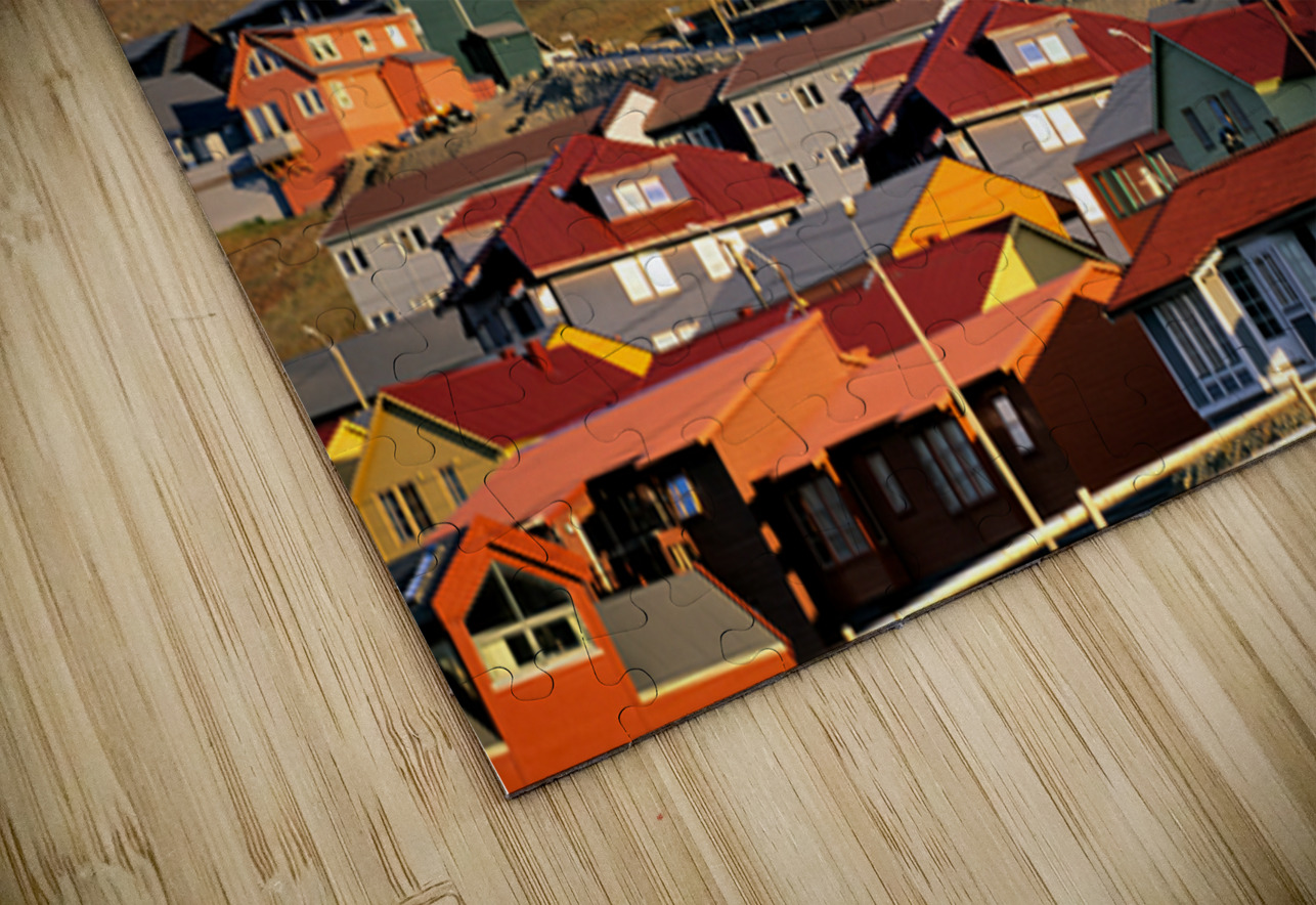 Colorful buildings in Longyearbyen Svalbard at sunset Marco Brivio Puzzle