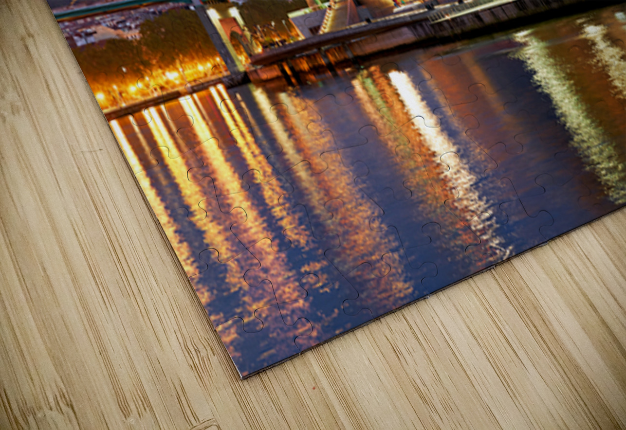 Guggenheim Museum in Bilbao at night with river view Marco Brivio Puzzle
