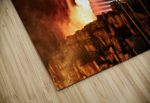 Volcano eruption night show at Mirage Hotel. Las Vegas Nevada USA Marco Brivio puzzle