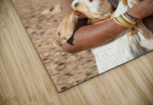 Child carries goats in Himba village of Namibia Kunene Region Marco Brivio puzzle