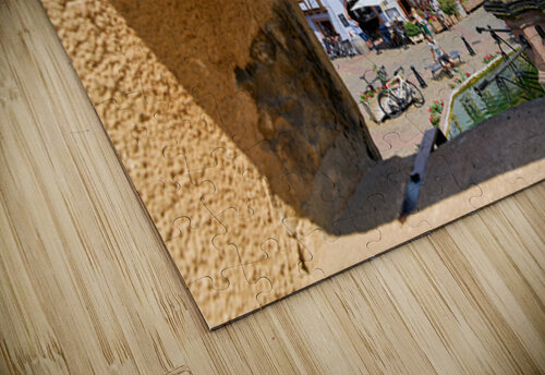 Visitors enjoy Saint Leon square in Eguisheim Alsace on wine rou Marco Brivio puzzle