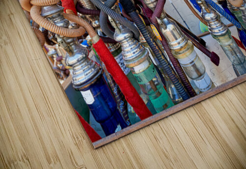 Colorful hookahs with hoses in market in Dubai UAE Marco Brivio puzzle