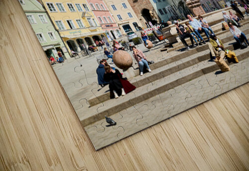 Visitors enjoy Hauptplatz square in Landsberg am Lech Bavaria Marco Brivio puzzle