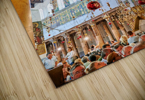 Visitors gather inside the church of the nativity in Bethlehem Marco Brivio puzzle