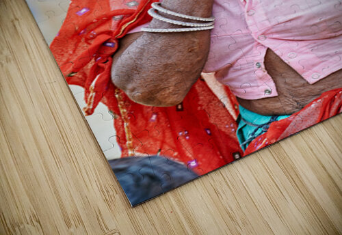Portrait of woman in traditional dress from Mandawa Rajasthan Marco Brivio puzzle