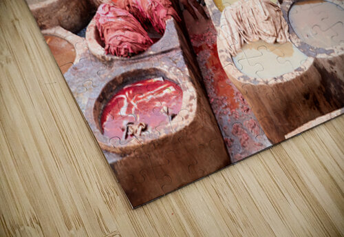 Workers dye leather at Chouara Tannery in Fez Morocco Marco Brivio puzzle
