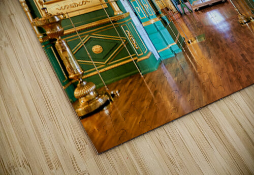 Visitors walk through the grand interior of St Marco Brivio puzzle