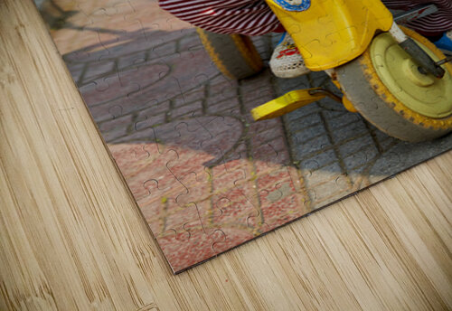 Child enjoys snack while riding tricycle in Hanoi streets Marco Brivio puzzle