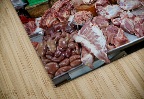 Market scene in Ho Chi Minh City with meat vendor Marco Brivio puzzle