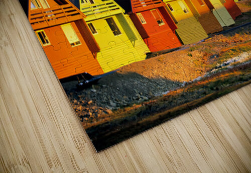 Colorful houses in Longyearbyen Svalbard during sunset Marco Brivio puzzle
