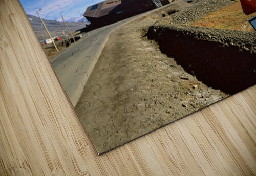 Danger sign for snowmobile traffic in Longyearbyen area Marco Brivio puzzle
