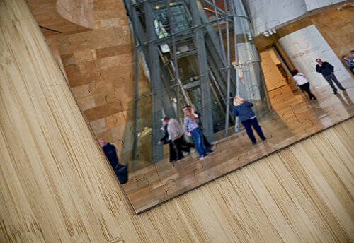 Visitors explore the interior of the Guggenheim Museum in Bilbao Marco Brivio puzzle
