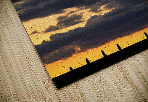 Sunset in Val dOrcia with cypresses in Tuscany Italy Marco Brivio puzzle