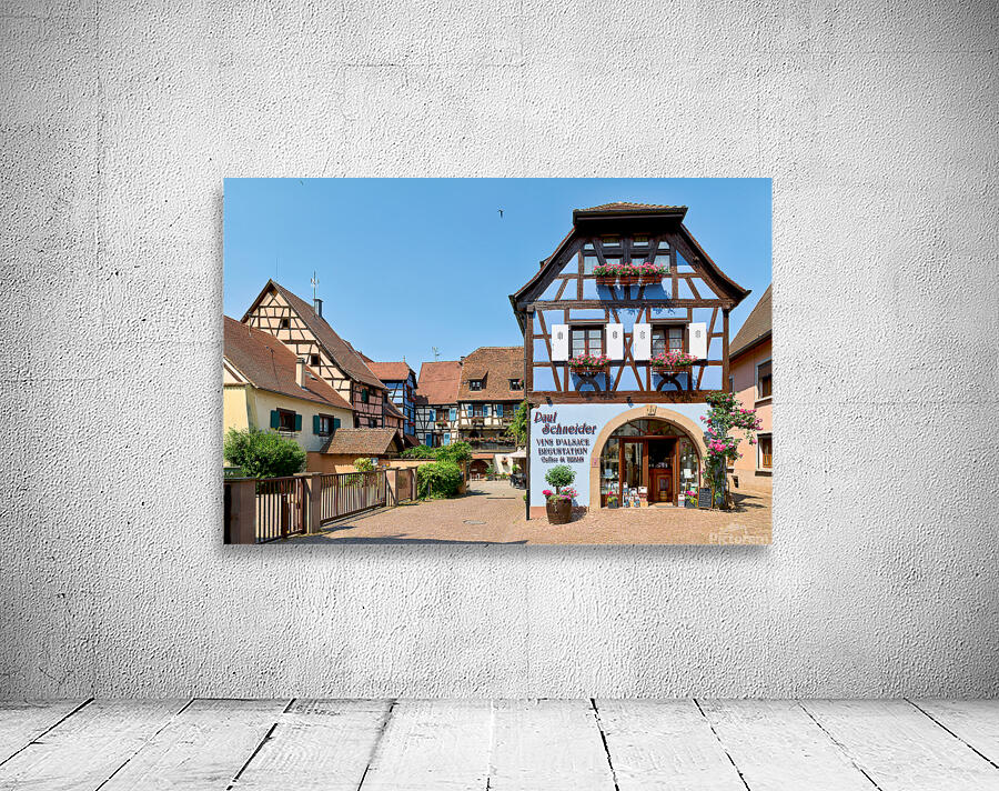 Timber framed houses in Eguisheim on the Alsace Wine Route Wall Preview