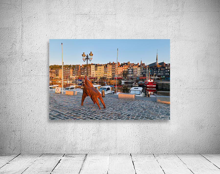 Sunrise at the harbour in Honfleur Normandy France Wall Preview