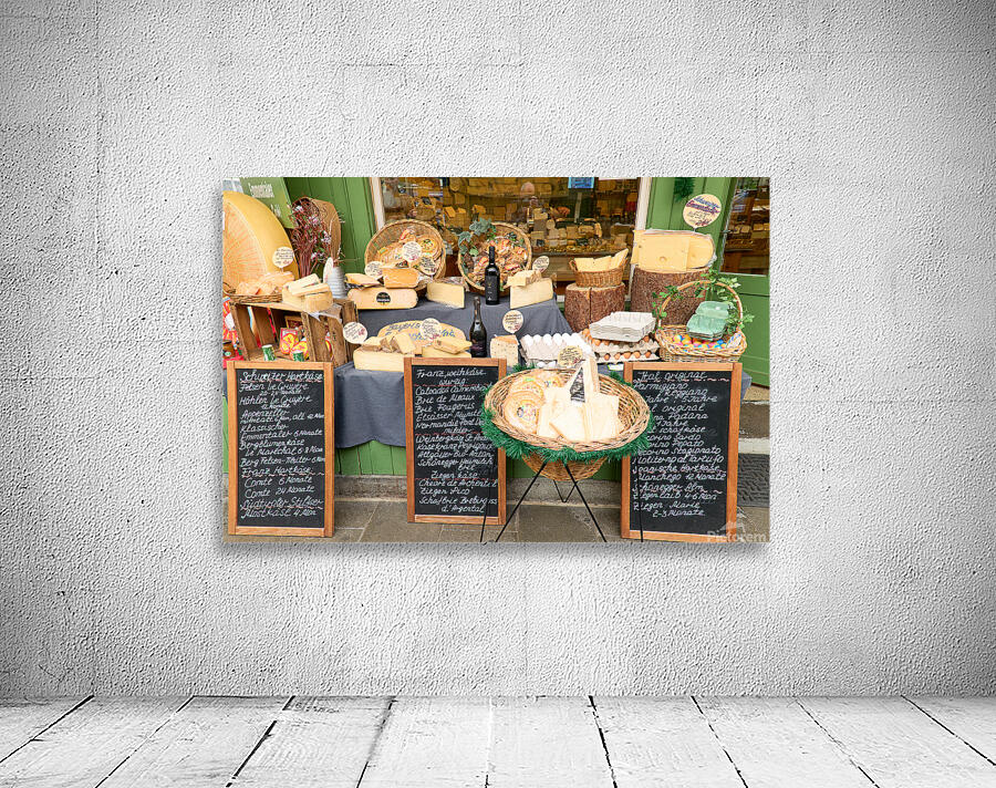 Cheese display at Viktualienmarkt in Munich Bavaria Germany Wall Preview