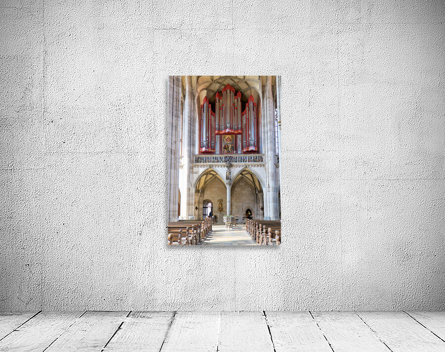 Organ and architecture in Saint Georges Minster in Dinkelsbuhl Wall Preview