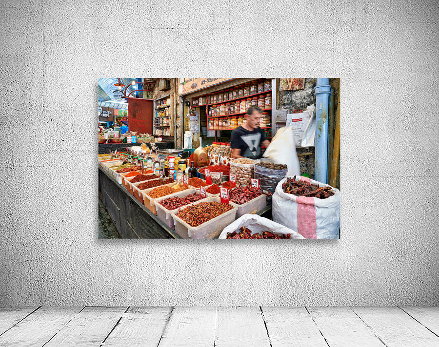 Spices and products for sale at Mahane Yehuda Market in Jerusale Wall Preview
