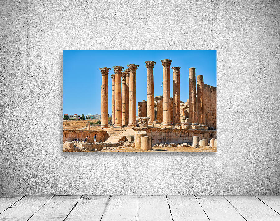 Ruins of ancient columns at Gerasa in Jordan during daytime Wall Preview