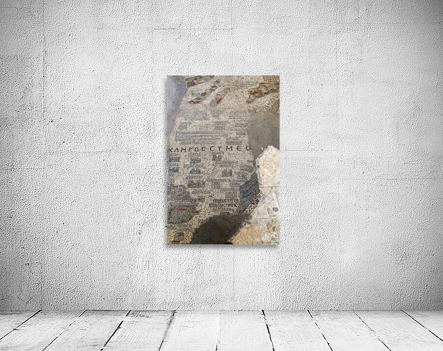 Madaba Map located in the Greek Orthodox Basilica of Saint Georg Wall Preview