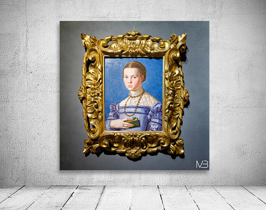 Portrait of a girl with a book in Uffizi Gallery Florence Wall Preview