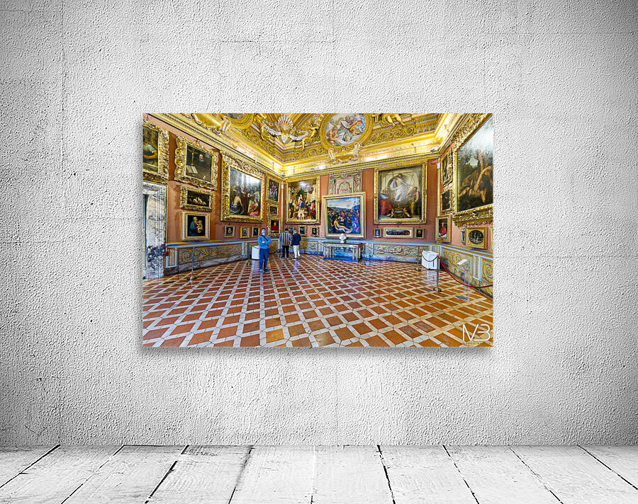 Visitors explore the Palatine Gallery inside Palazzo Pitti in Fl Wall Preview