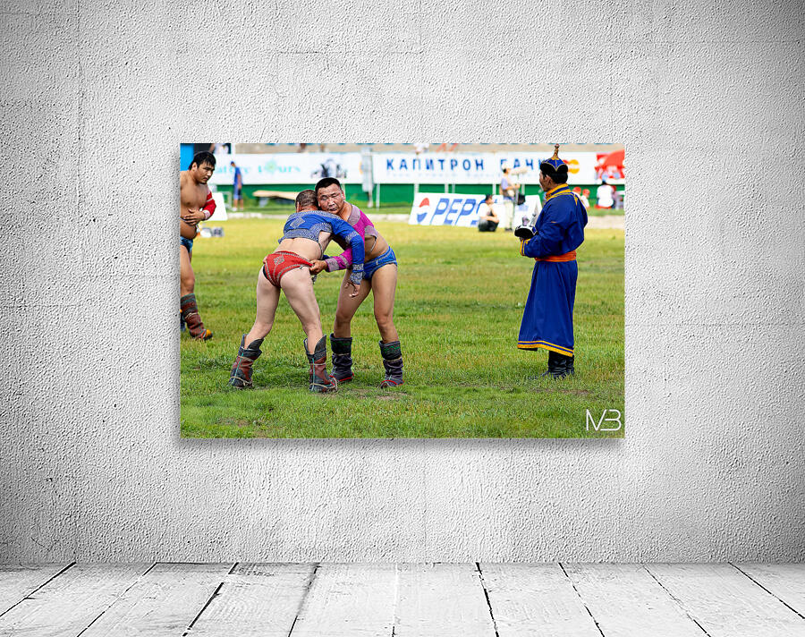 Wrestling matches at Naadam festival in Ulaanbaatar Mongolia Wall Preview