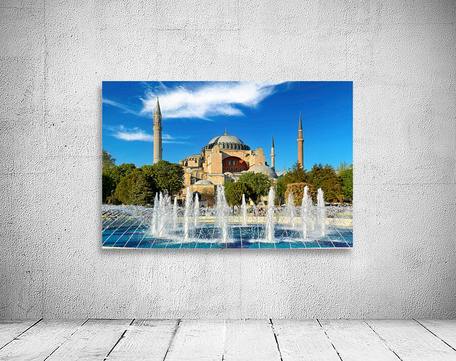 Hagia Sophia Grand Mosque stands tall in Istanbul Turkey Wall Preview