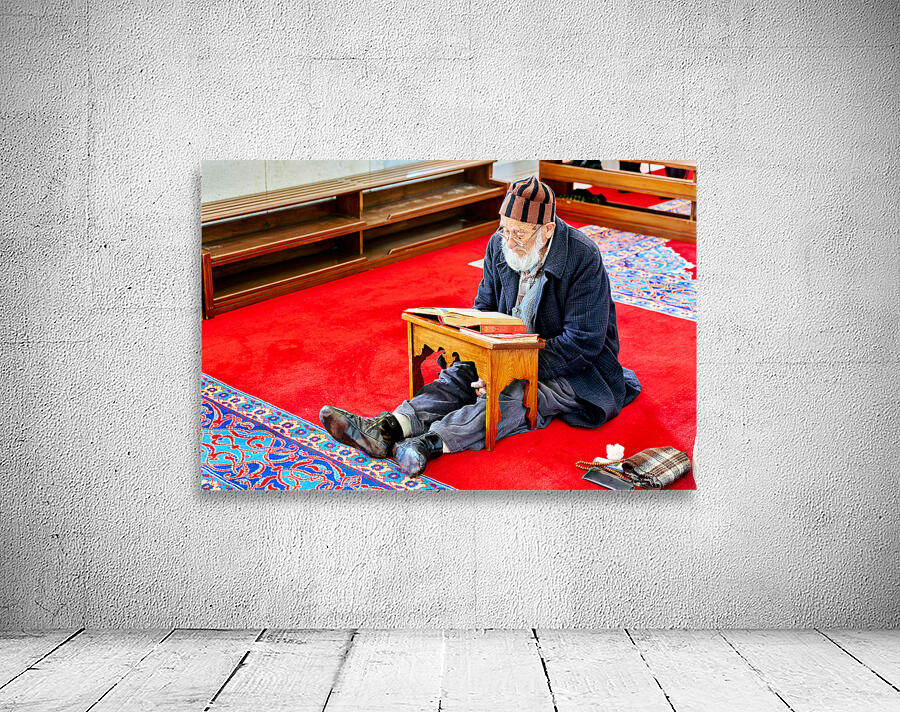 Prayer time inside Fatih Mosque in Istanbul Turkey Wall Preview