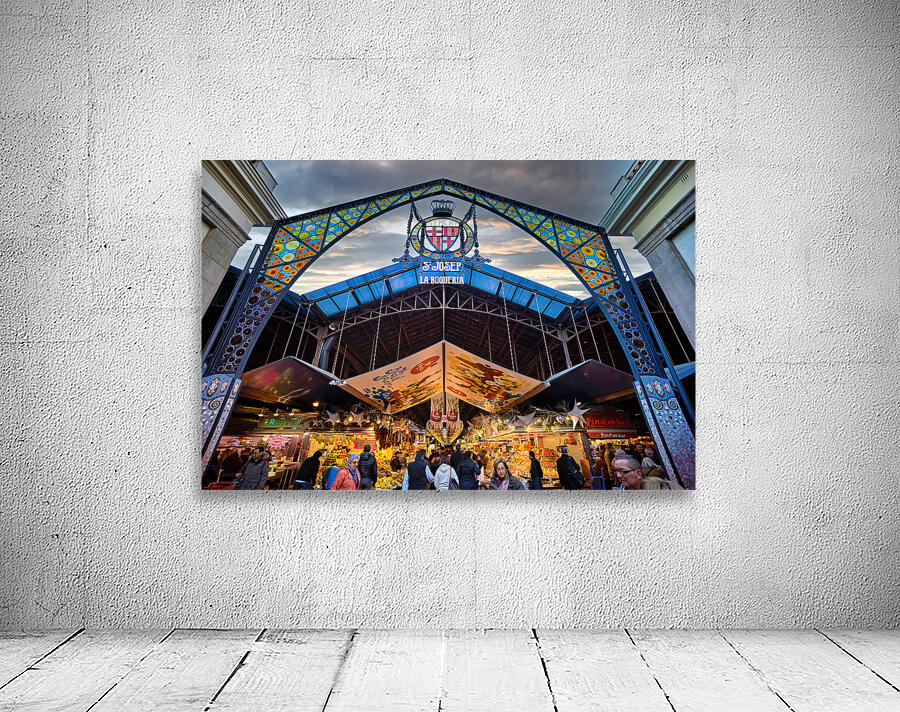 Entrance of Mercat de Sant Josep de la Boqueria in Barcelona Wall Preview