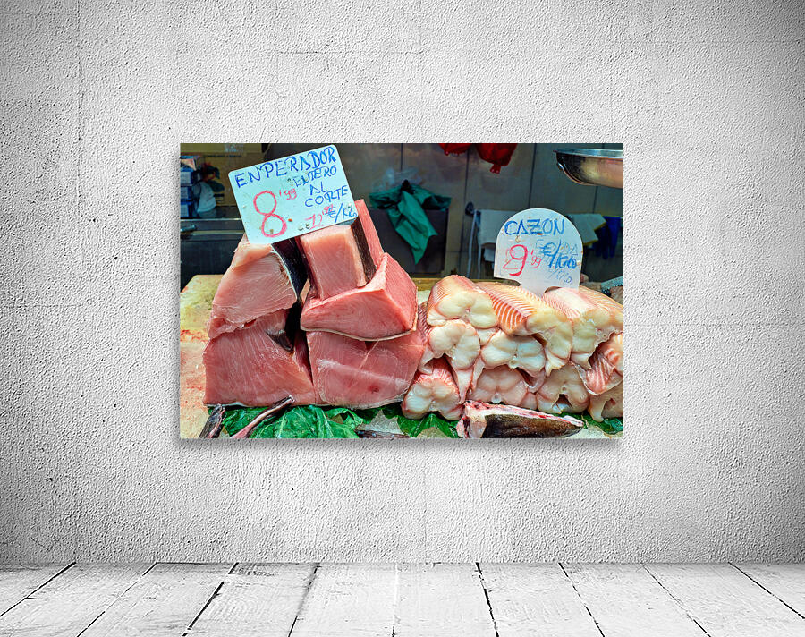 Fresh fish at Mercat de Sant Josep de la Boqueria Wall Preview