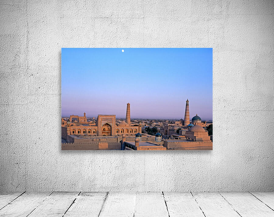 Sunset view over Khivas historic architecture in Uzbekistan Wall Preview