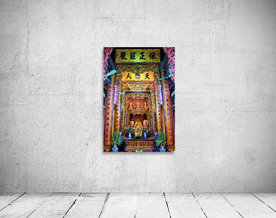 Visitors explore a temple in Hanoi Vietnam during the day Wall Preview